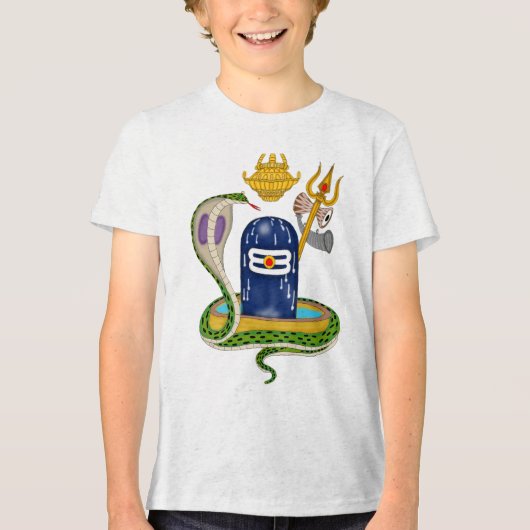 Sacred Shivlingam – Divine Mahadev Spiritual T-Shi Tri-Blend Shirt (Vorderseite)