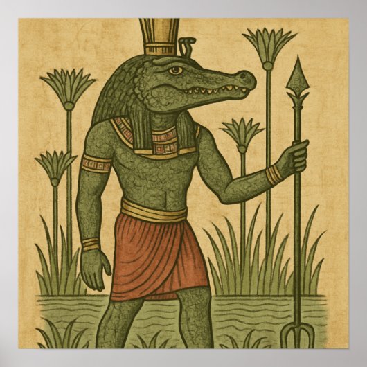 Sacred Sobek Divine Crocodile God Poster (Vorne)