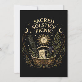 Sacred Solstice Picnic Litha Postcard Einladung