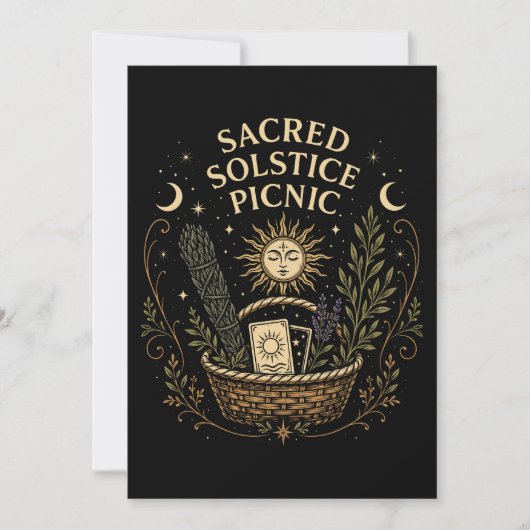 Sacred Solstice Picnic Litha Postcard Einladung (Vorderseite)