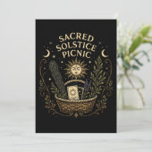 Sacred Solstice Picnic Litha Postcard Einladung (Stehend Vorderseite)