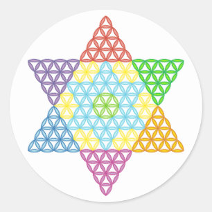 Sacred Star - Star of Life, 04/3D-CF. Runder Aufkleber