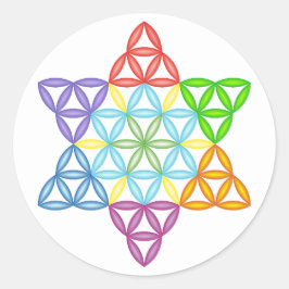 Sacred Star - Star of Life, 2/3D-CF. Runder Aufkleber