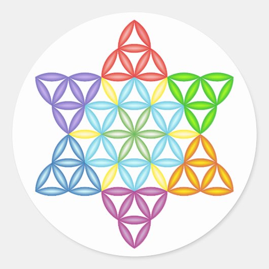 Sacred Star - Star of Life, 2/3D-CF. Runder Aufkleber (Vorderseite)