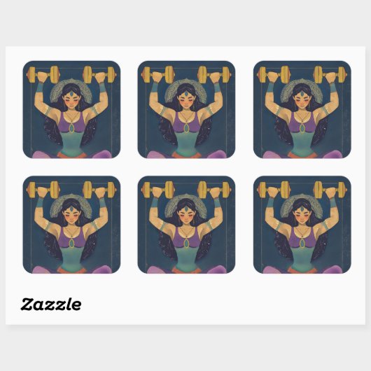 Sacred Strength Goddess Weightlifting Sticker (Blatt)