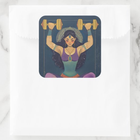 Sacred Strength Goddess Weightlifting Sticker (Tasche)