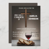 Sacred Supper First Holy Communion Invite Einladung (Vorne/Hinten)