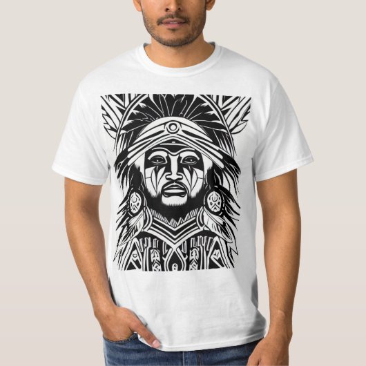 Sacred Symbols: Indianerisches amerikanisches Lini T-Shirt (Vorderseite)
