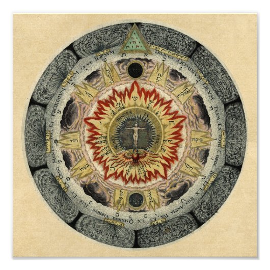 Sacred Tetragrammaton Mandala Fotodruck (Vorne)
