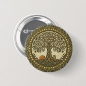 Sacred Tree of Life Celtic Art Button (Vorne & Hinten)