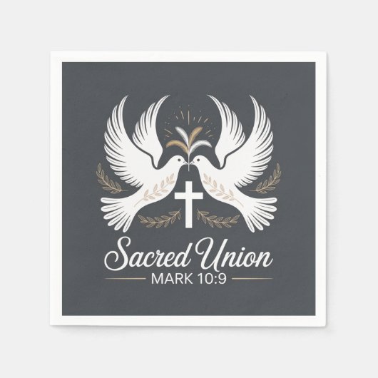 Sacred Union Christian Wedding Serviette (Vorderseite)