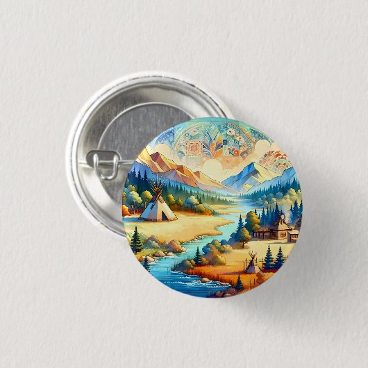 Sacred Valley Symbolic Heritage Design Button (Vorne & Hinten)