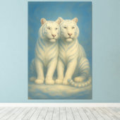 Sacred White Tiger Twins – Guardians of the Silent Leinwanddruck (Insitu (Holzboden))