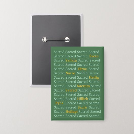 Sacred Words Button (Vorderseite/Rückseite)