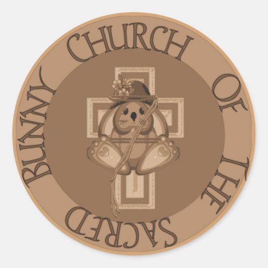 Sacro Bunny Church Runder Aufkleber (Vorderseite)
