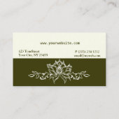 Sacro Divide Floral Modern Artistischer Weißer Lot Visitenkarte (Rückseite)