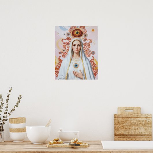 Sacro Evil Eye Schutz Mary Poster (Küche)