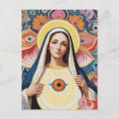 Sacro Evil Eye Schutz Mary Postkarte (Vorderseite)