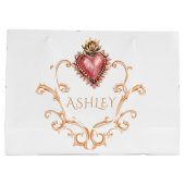 Sacro Heart Barock Personalisiert Große Geschenktüte (Rückseite)