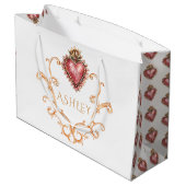 Sacro Heart Barock Personalisiert Große Geschenktüte (Rückseite Schrägansicht)
