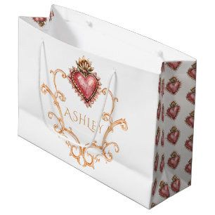 Sacro Heart Barock Personalisiert Große Geschenktüte