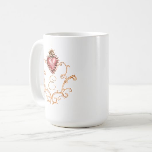 Sacro Heart Baroque Monogram Kaffeetasse (Vorderseite Links)