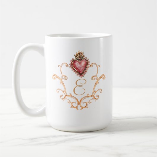 Sacro Heart Baroque Monogram Kaffeetasse (Links)