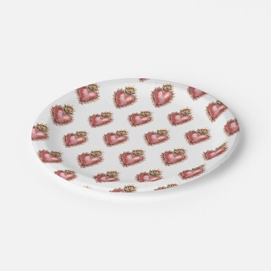 Sacro Heart Baroque Pappteller (Schrägansicht)