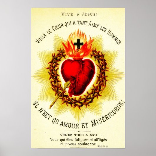 Sacro Heart French - Sacré Coeur de Jésus Poster (Vorne)