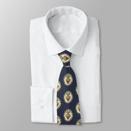 Sacro Heart Necktie Navy Blue mit Sacro Heart Krawatte (Gebunden)