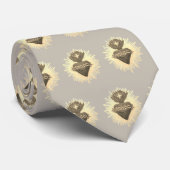 Sacro Heart Necktie Taupe mit Sacro Heart Krawatte (Gerollt)