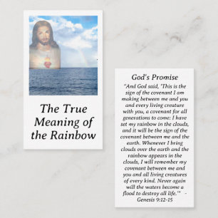 Sacro Heart Rainbow Bedeutung Gebet-Karte Telefonnummerkarte