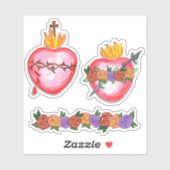 Sacro & Immakulatorische Rose Aufkleber (Blatt)