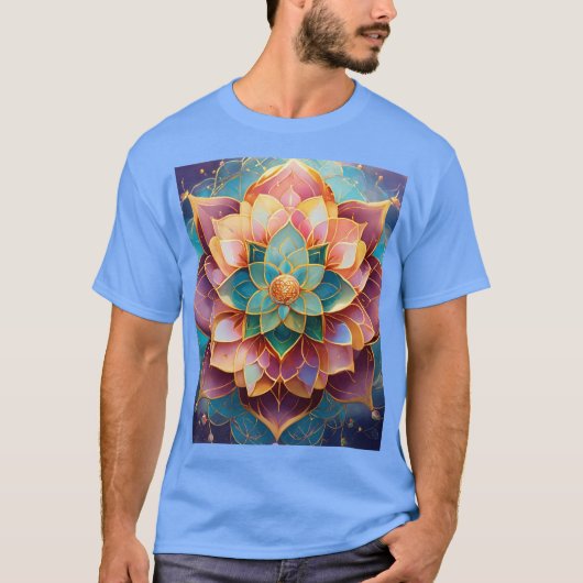 Sacro Lotus und Cosmic DNA Abstrakt Art T - Shirt (Vorderseite)