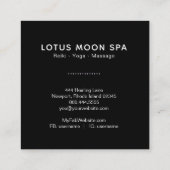 ~ Sacro Symbol Path Nirvana Lotus Moon Quadratische Visitenkarte (Rückseite)