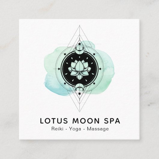 ~ Sacro Symbol Path Nirvana Lotus Moon Quadratische Visitenkarte (Vorderseite)