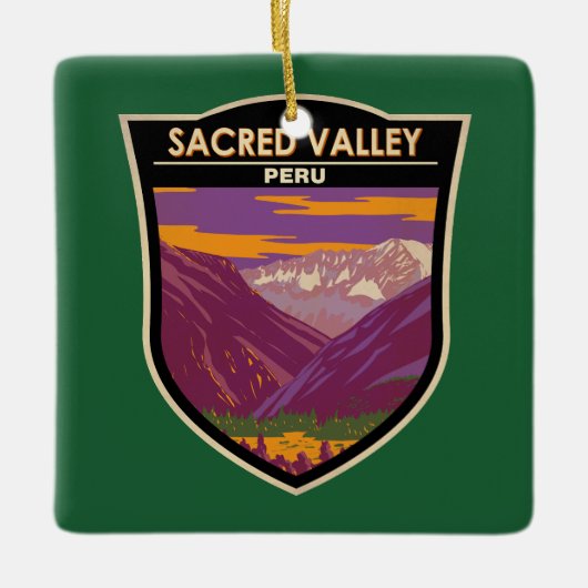 Sacro Valley Peru Reisen Kunst Vintag Keramikornament (Vorderseite)