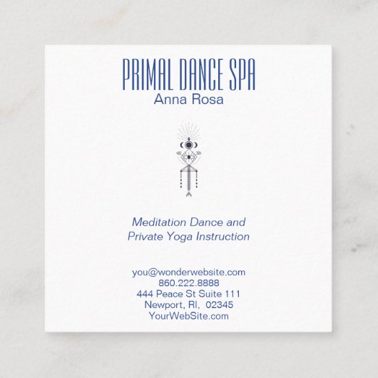 *~* Sacro Wasserfarbe Shaman Uralaztec Tribal Quadratische Visitenkarte (Rückseite)