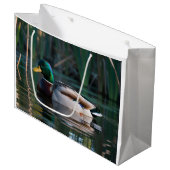 Sacs Cadeaux Canard colvert mâle nageant dans un Große Geschenktüte (Vorderseite Schrägansicht)