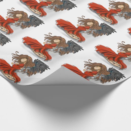Sad Anime Angel Geschenkpapier (Ecke)