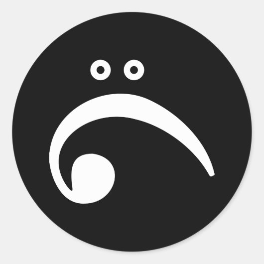 Sad Bass Clef Runder Aufkleber (Vorderseite)