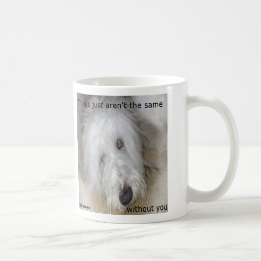 Sad Bearded Collie Kaffeetasse (Rechts)