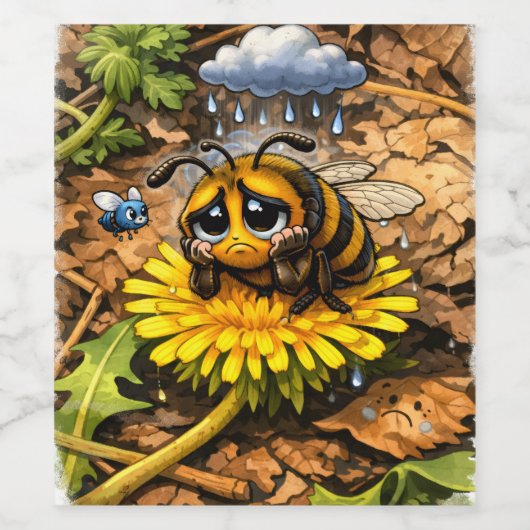 Sad Bee Weinetikett (Einzelnes Label)