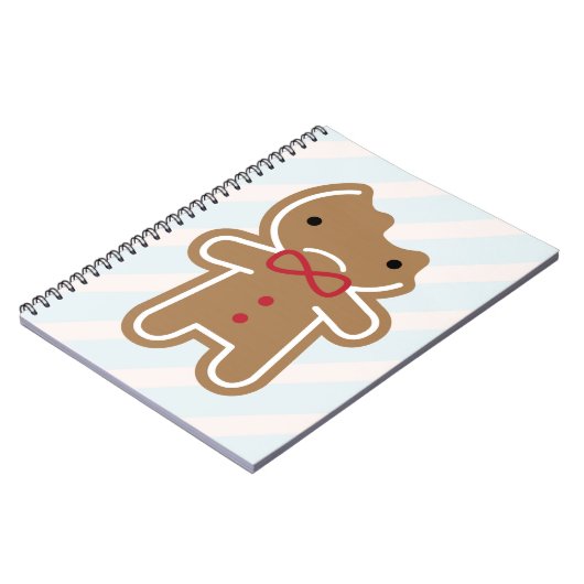 Sad Bitten Kawaii Gingerbread Man Notizblock (Linke Seite)