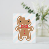 Sad Bitten Kawaii Gingerbread Man Postkarte (Stehend Vorderseite)