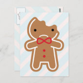 Sad Bitten Kawaii Gingerbread Man Postkarte (Vorne/Hinten)