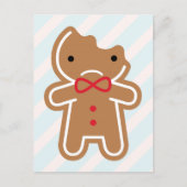 Sad Bitten Kawaii Gingerbread Man Postkarte (Vorderseite)