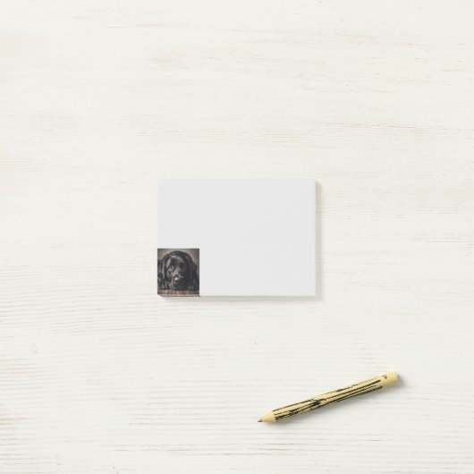 Sad Black Labrador Retriever Hund Tier Tier Post-it Klebezettel (Auf Schreibtisch)