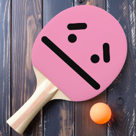 Sad Blank Face Light Pink Ping Pong Paddle Paddel Tischtennis Schläger
