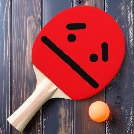 Sad Blank Face Red Ping Pong Paddle Tischtennis Schläger